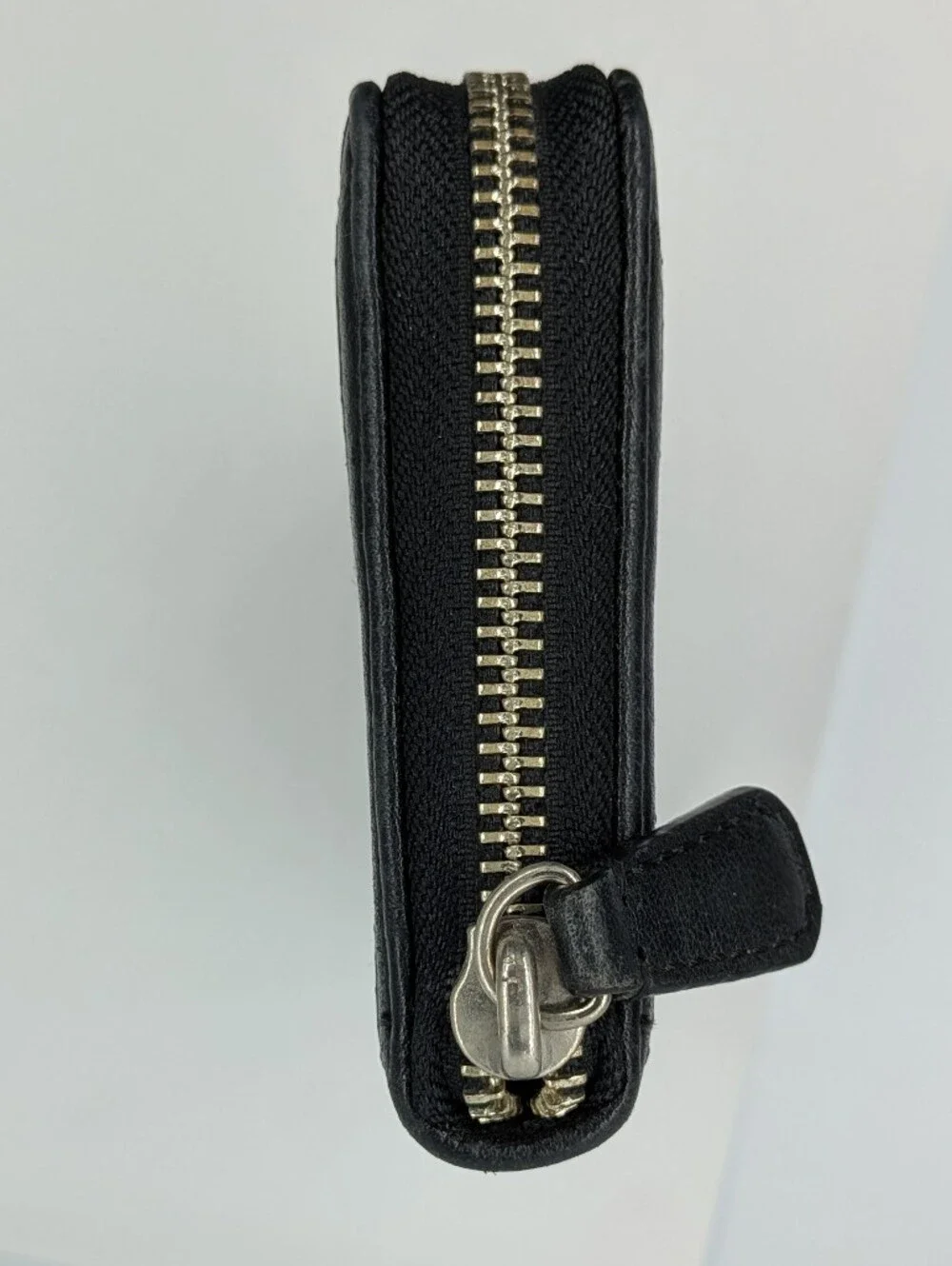 Coach Signature Wallet Black Jacquard C Logo Canvas Leather Zip Around Organizer